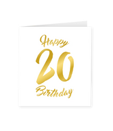 Kaart 20 Jaar Goud Wit 15cm